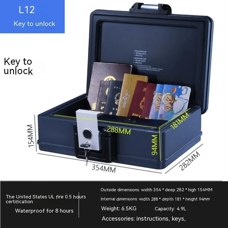 Portable mechanical password safe box with combination lock for travel and office security