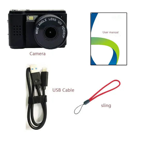 Thumb camera with 0.9 inch screen, 8MP, optical anti shake, in black SLR, pink SLR, or white.