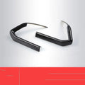 A pair of left and right carbon fibre pattern ABS plastic frames for car steering wheel decoration.