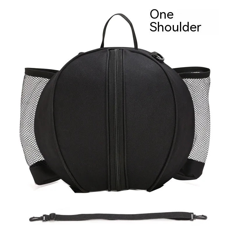 Oxford cloth basketball training bag with adjustable strap shown in a camouflage colour option.
