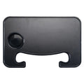 Foldable black car steering wheel laptop stand with cup holder accessory on 42x28cm surface