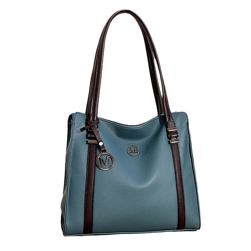 Women's soft genuine leather retro crossbody handbag in multiple colours with double strap.