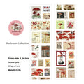 Roll of 55mm wide retro decorative paper stickers with nature themes, showing 2 metre length.
