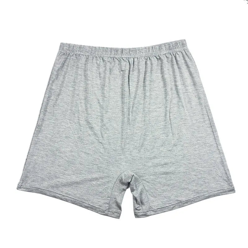 Solid colour men's modal boxer shorts with high waistband, shown in dark grey.