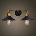 Black double head American retro industrial style iron wall lamp with Edison bulb compatibility
