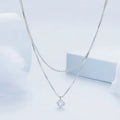 S925 sterling silver necklace with double-layer pearl chain design in silver colour