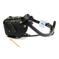 Black cowhide basket dog muzzle for medium and large dogs, sizes L and M, soft leather mouth cover.