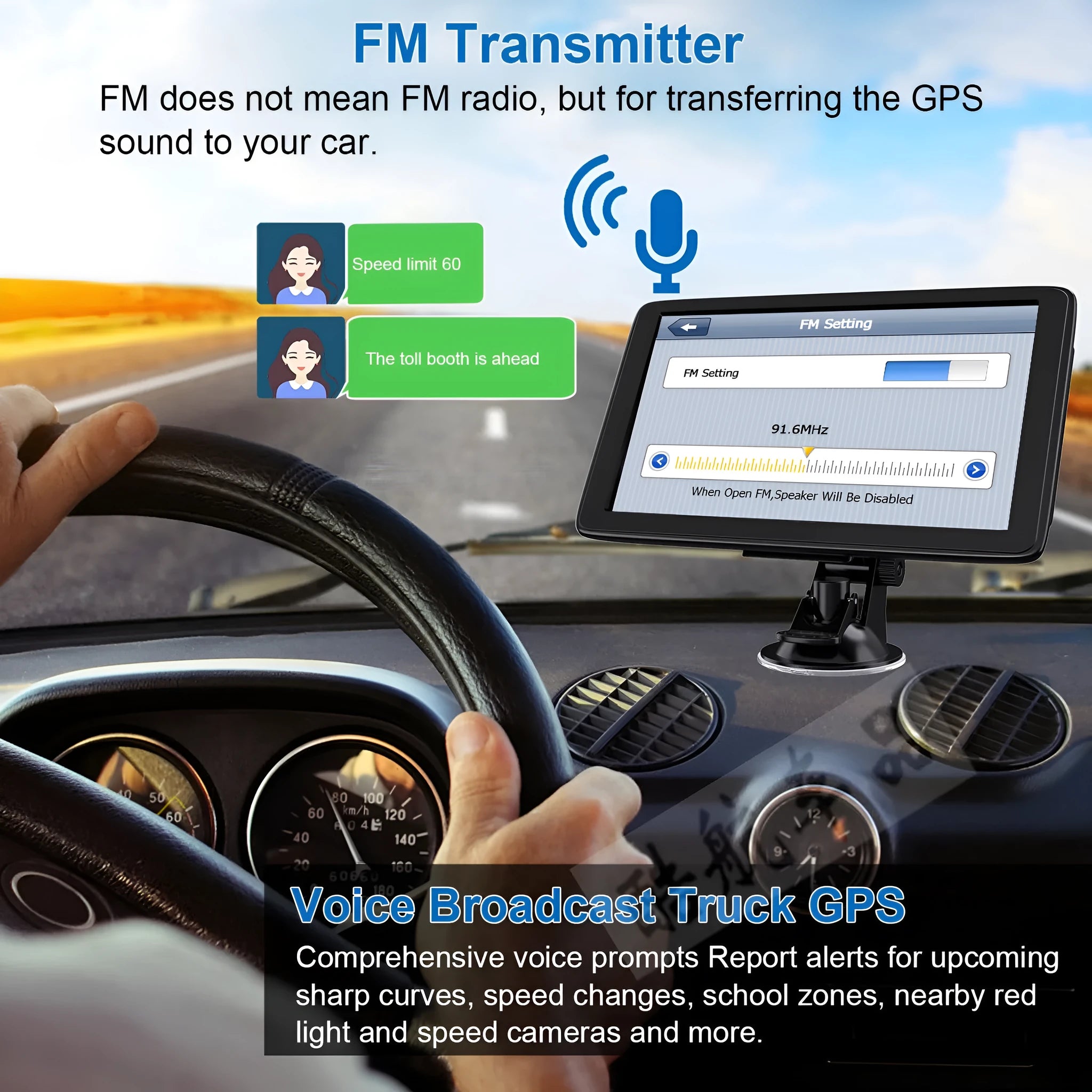 7 inch portable GPS navigation device with touch screen and mounting bracket for vehicle use