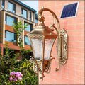 Black European-style outdoor waterproof courtyard wall lamp with IP54 rating