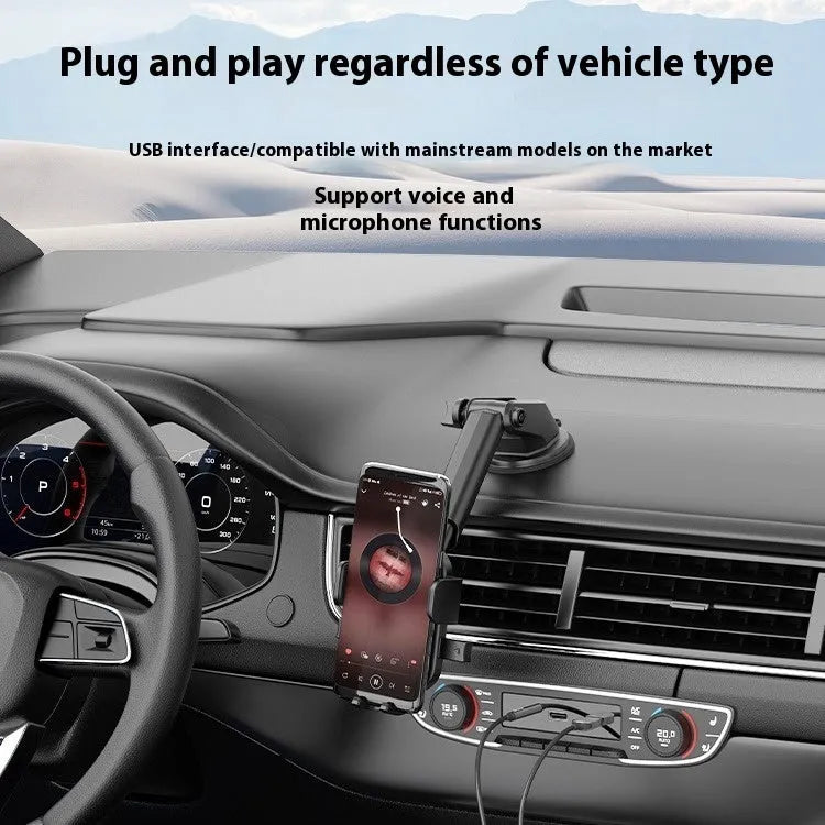 USB car Bluetooth audio receiver with zinc alloy USB connector and copper 3.5mm jack on flexible cable