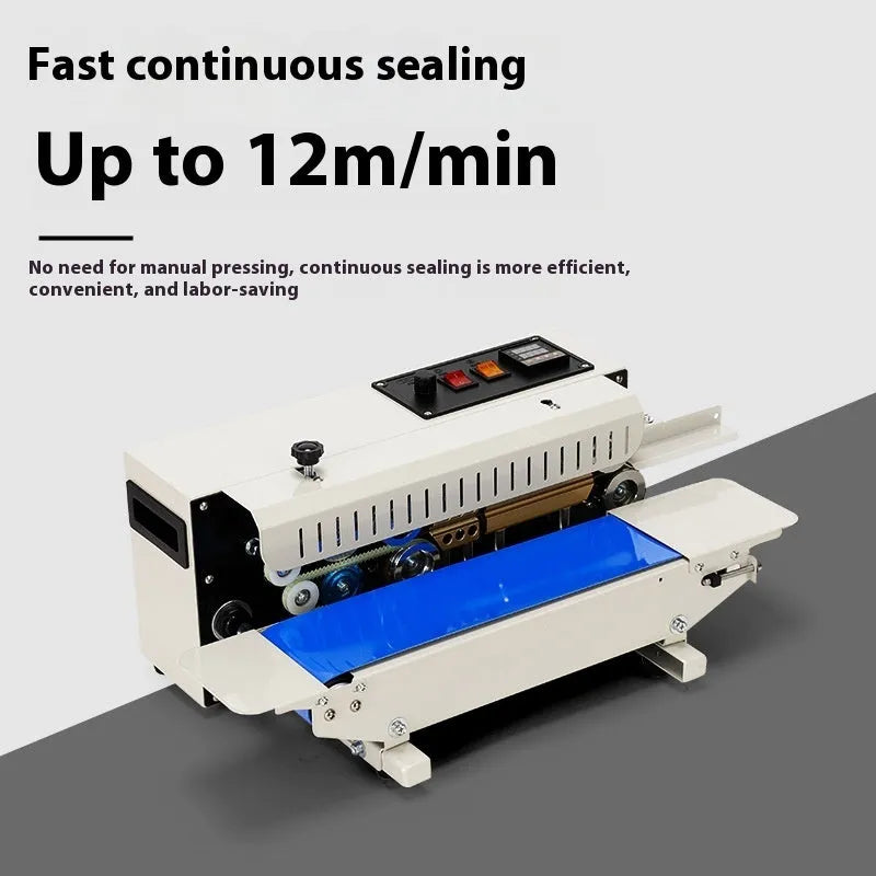 Mini handheld steel sealing machine with date printing function for plastic bag packaging