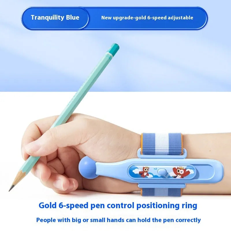 Blue and pink anti-hook pen holder corrector for writing posture training