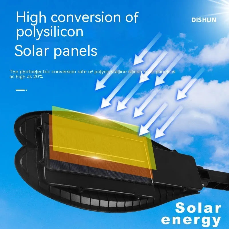 6-eye outdoor solar garden lamp with remote control on a white background.