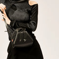 Women's fabric crossbody shell fashion bag with zip closure in Cream, Khaki, or Magic Black.