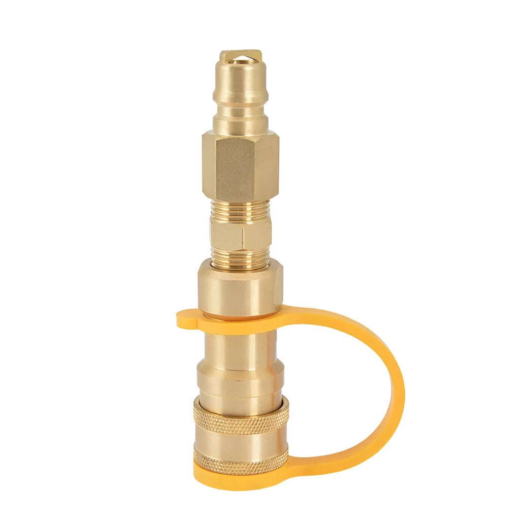 Brass gas propane conversion charging connector with 3/8 inch thread