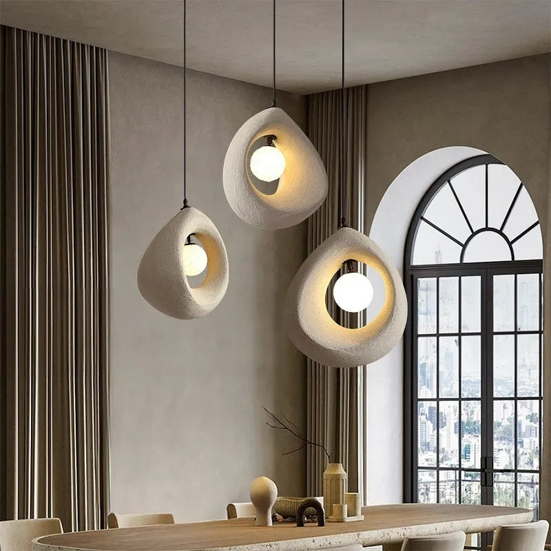 Sili Style modern chandelier with milky white 32x35cm lampshade and retro design elements