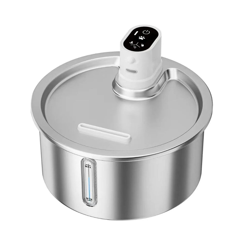 Stainless steel pet water fountain with constant temperature heating base