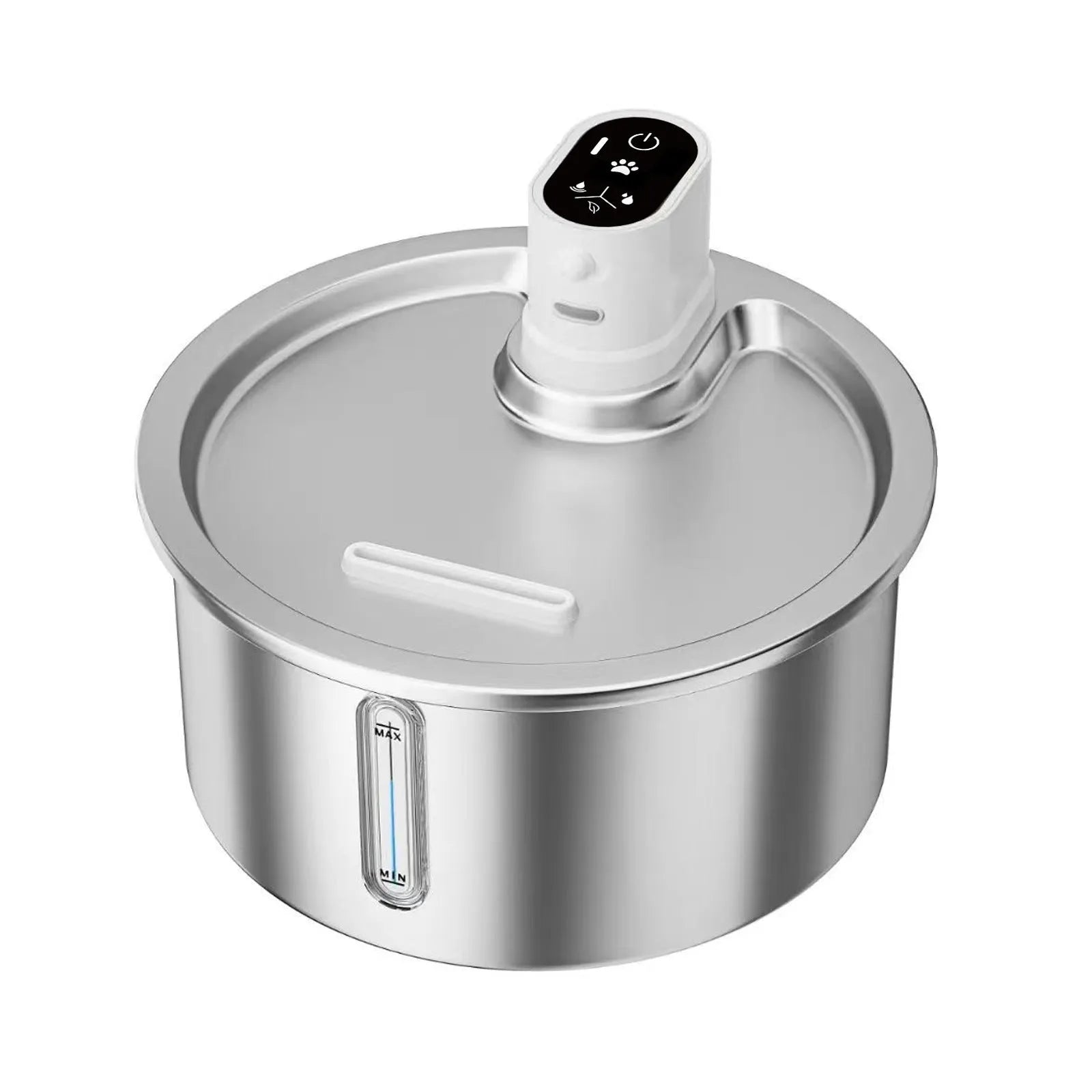 Stainless steel pet water fountain with constant temperature heating base
