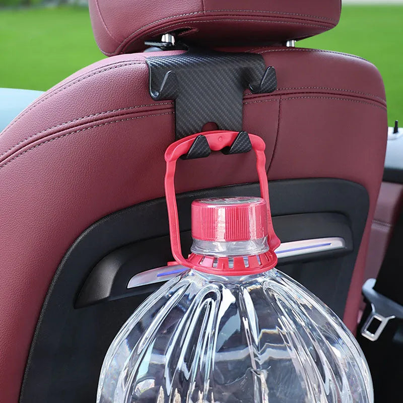 Black ABS plastic car hook and mobile phone bracket for rear seat storage