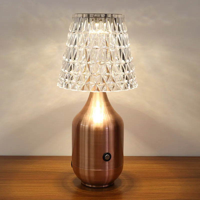 Retro iron art LED table lamp with USB charging cable, three-tone light, American style, black finish