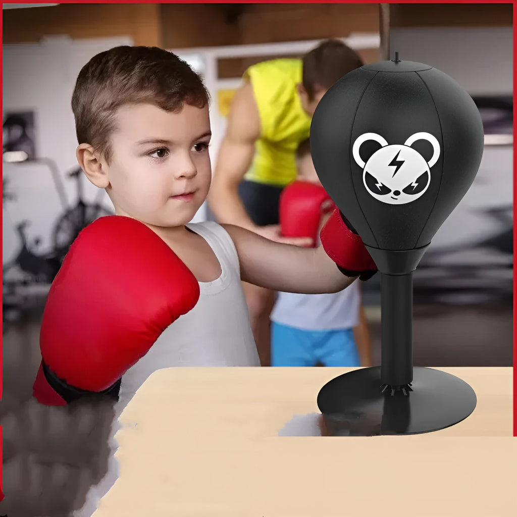 Tabletop boxing speed ball with suction cup base in Burst Bear design