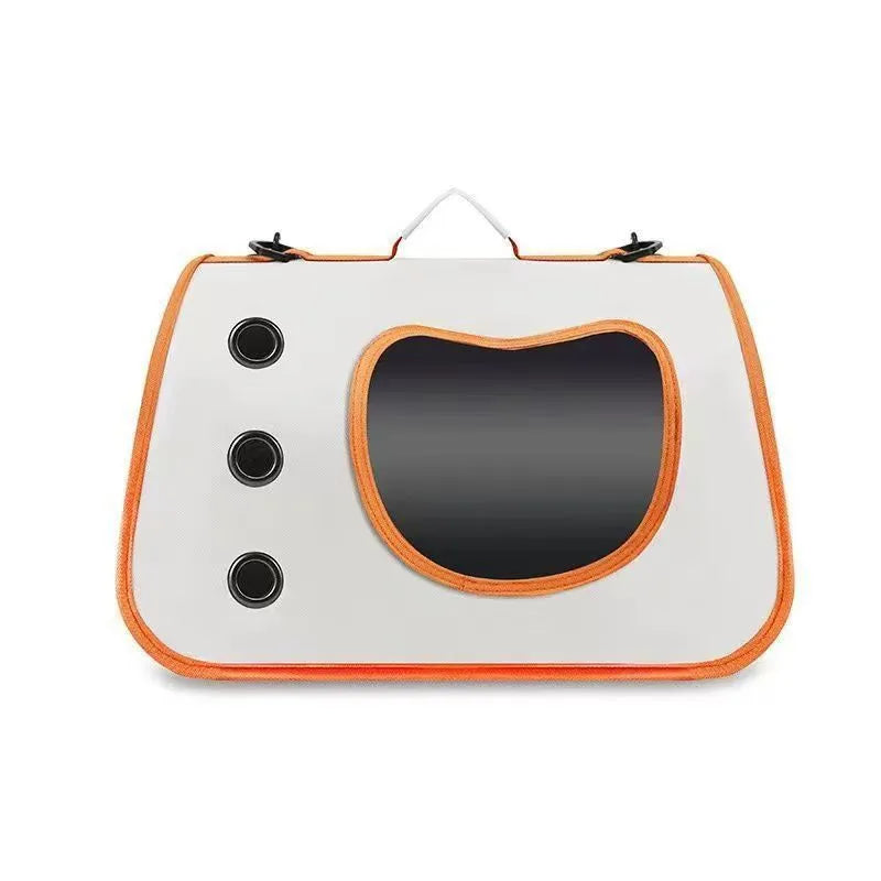 Portable breathable pet bag in Oxford PVC, medium-hard, solid colour, available in five colours