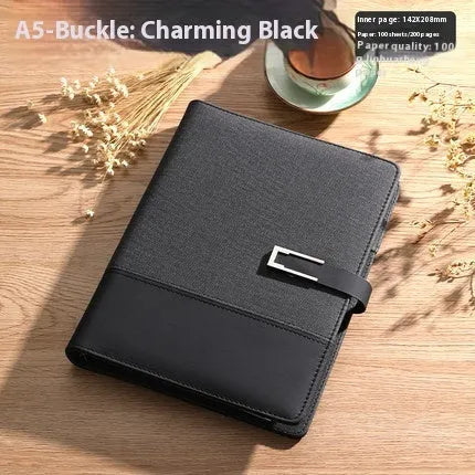 A5 soft pu leather notebook in business brown colour with wood-free paper pages