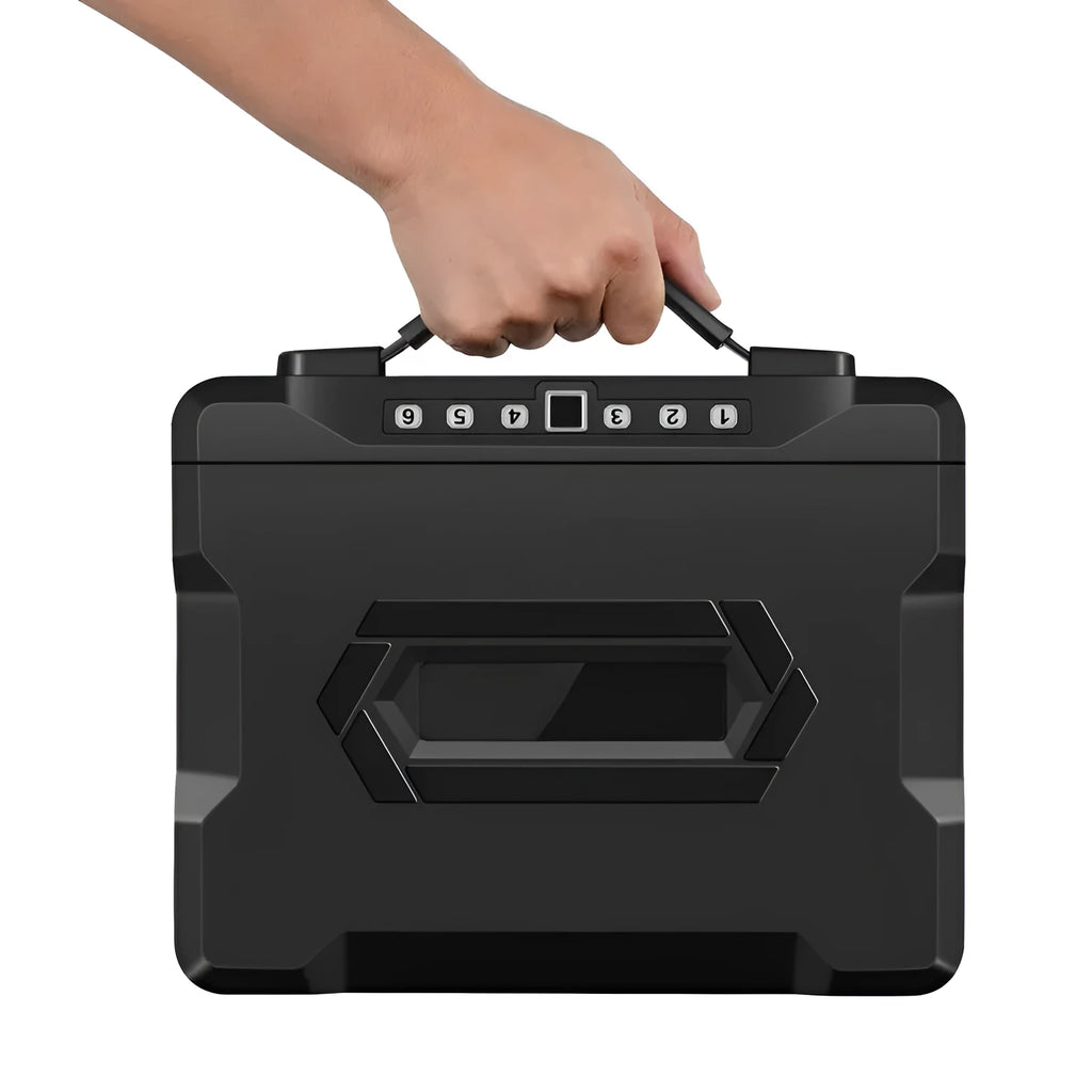 Portable mechanical password safe box with combination lock for travel and office security