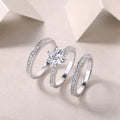 2 carat moissanite wedding ring set in S925 silver with platinum plating, sizes 5 to 9, gift box
