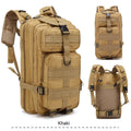 Large capacity men's hiking backpack in tactical colours with air cushion belt system