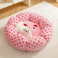 Pink dot fabric cat bed for small and medium sized cats