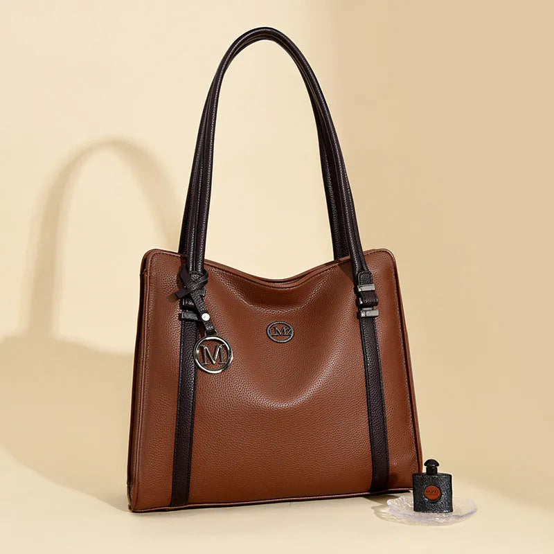 Women's soft genuine leather retro crossbody handbag in multiple colours with double strap.