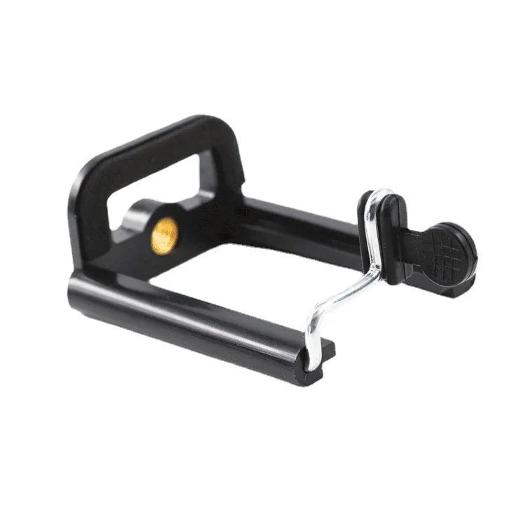 Black U-shaped plastic mobile phone clip bracket for poles and bars