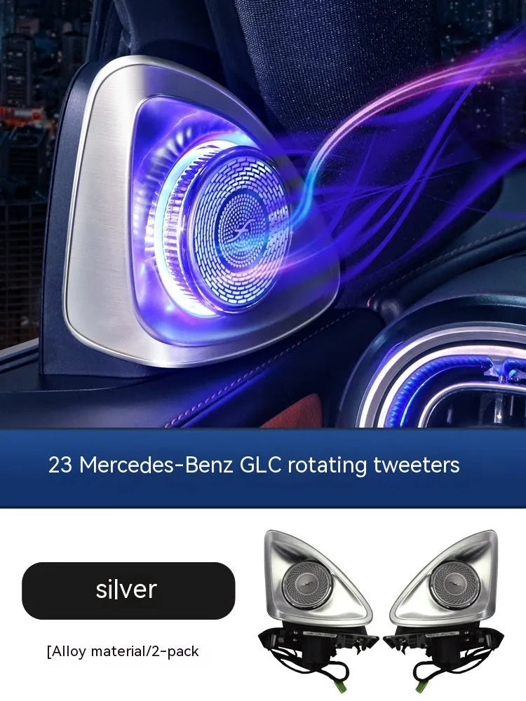 Mercedes-Benz GLC X254 door speakers with rotating Burmester-style tweeters in ABS housing