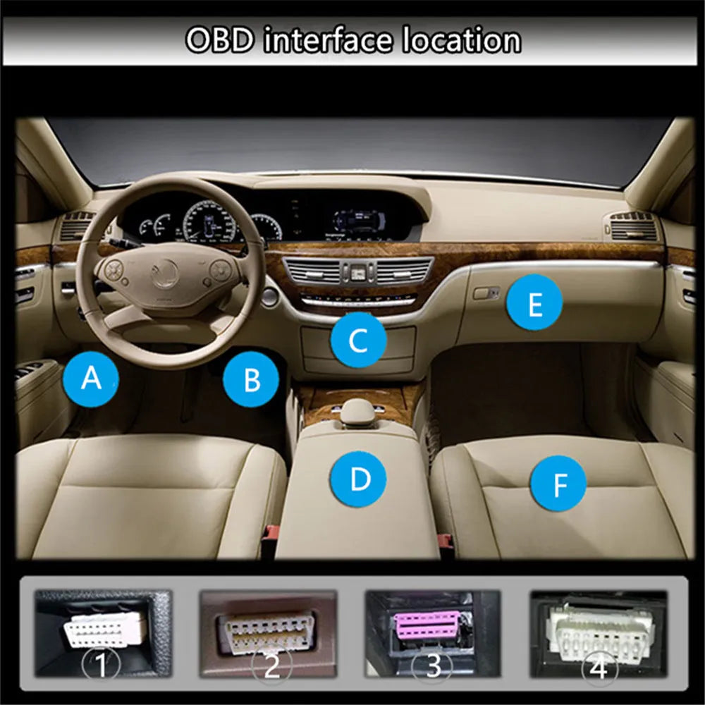 X1 automotive OBD instrument with LED display and metal body showing 10mm size specification