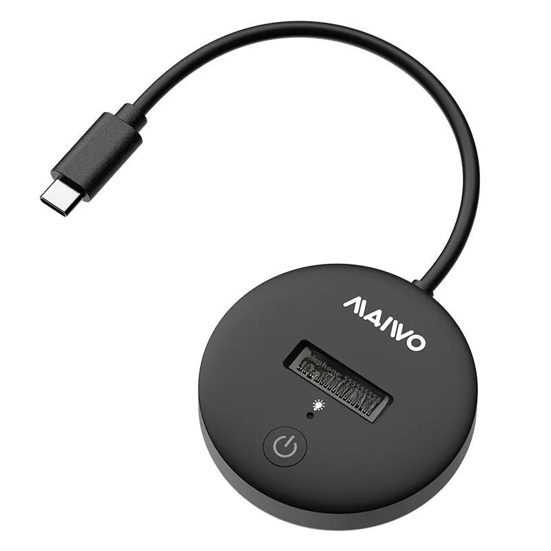 Black external hard disk with USB Type-C connector and ABS material casing