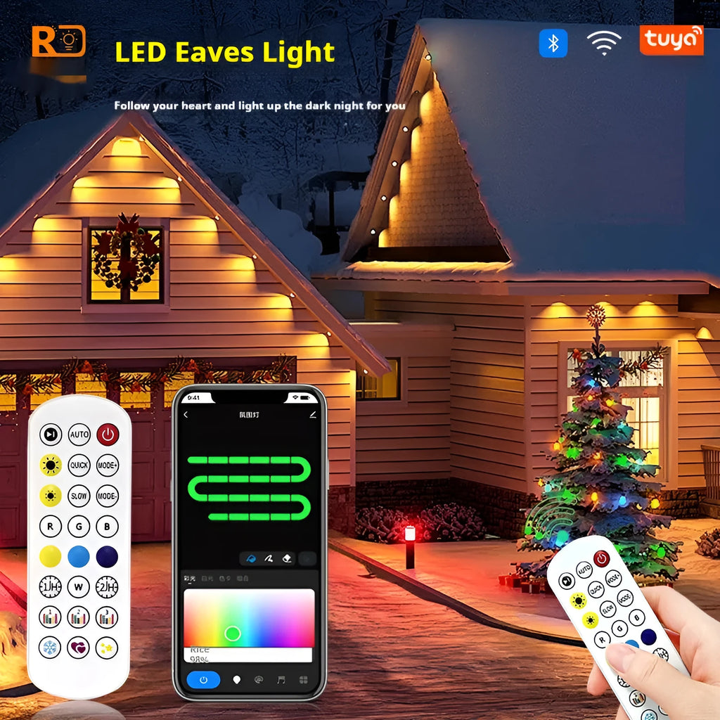 Planets outdoor eaves light string with remote control showing planetary modelling and weatherproof construction