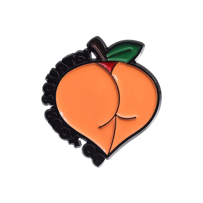 Colourful cartoon fruit metal brooch with European American style decorative design