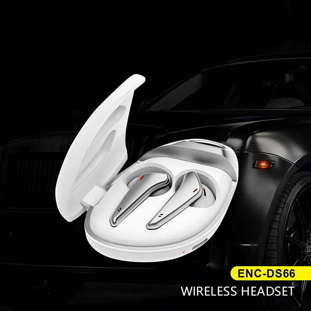Black or white wireless e-sports gaming headset, in-ear, Bluetooth 5.1, with charging case and Type C port.