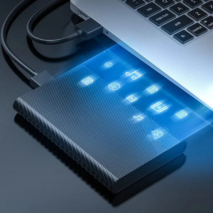 2521U3 black ABS plastic 2.5-inch USB 3.0 external hard drive enclosure with data cable