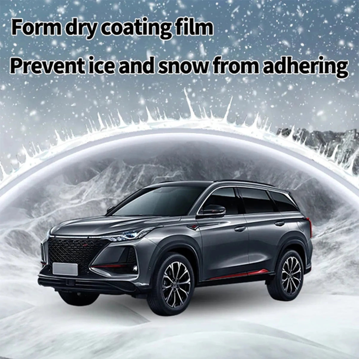 Hydrophobic nano coating car snow brush with a PE plastic handle