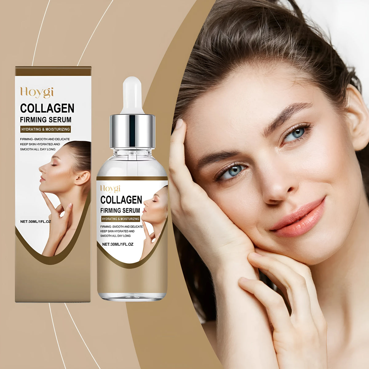 Collagen firming care solution 30ml bottle with hyaluronic acid formula