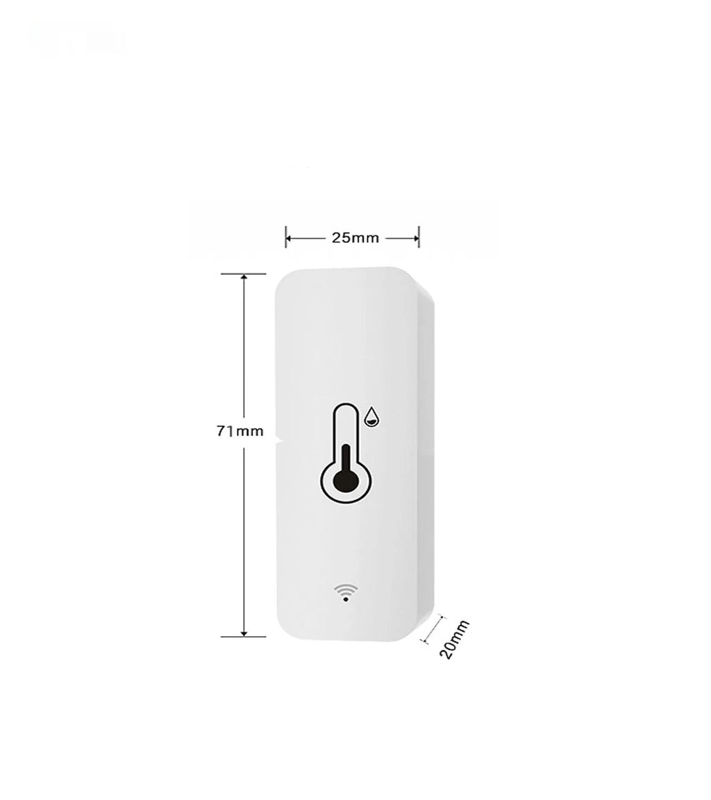 WiFi Zigbee temperature humidity sensor with ABS plastic housing, 72x25x20mm dimensions
