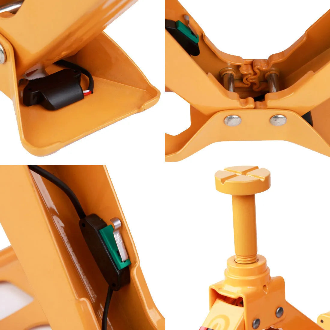 Yellow steel car electric jack set with electric wrench for vehicle tyre changes