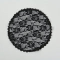Round floral bridal head covering accessory with 30cm diameter in black or white polyester