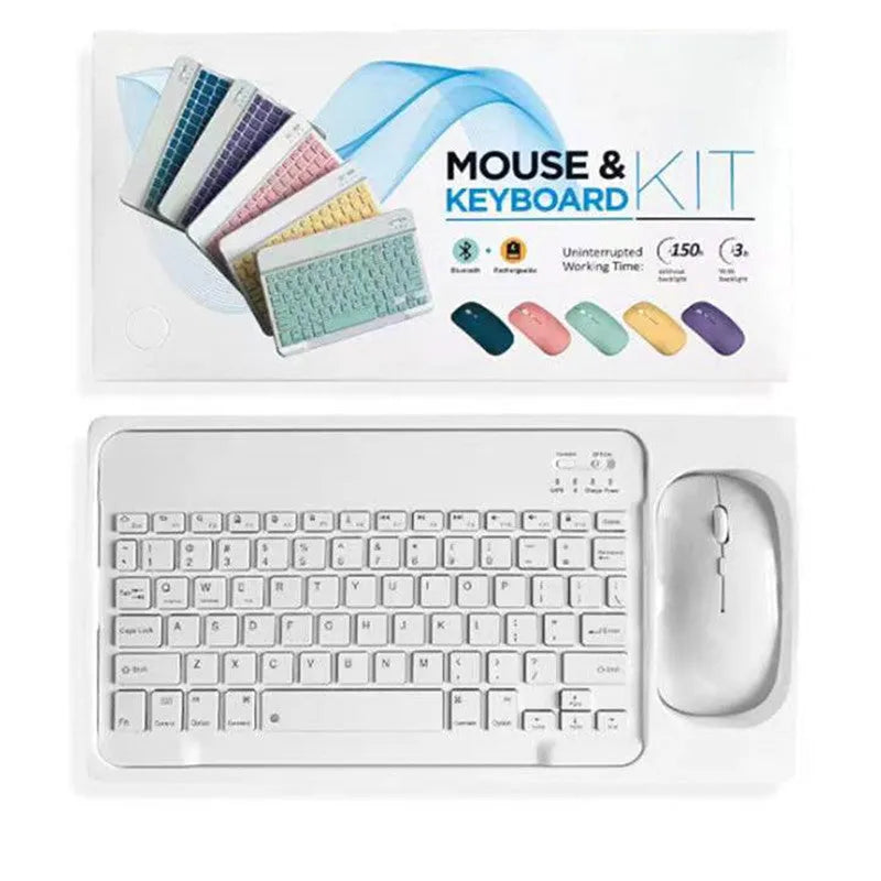 10-inch Bluetooth keyboard and wireless mouse set in multiple colour options with USB linker