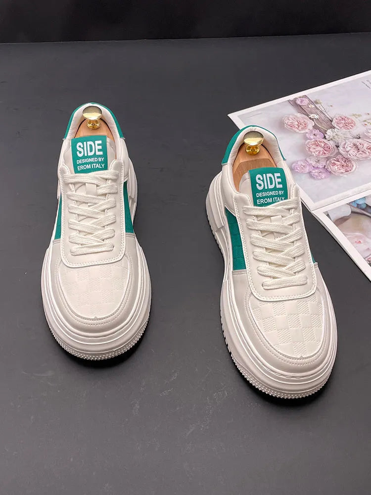 Casual sports shoes with cloth upper in white green and white black colour options
