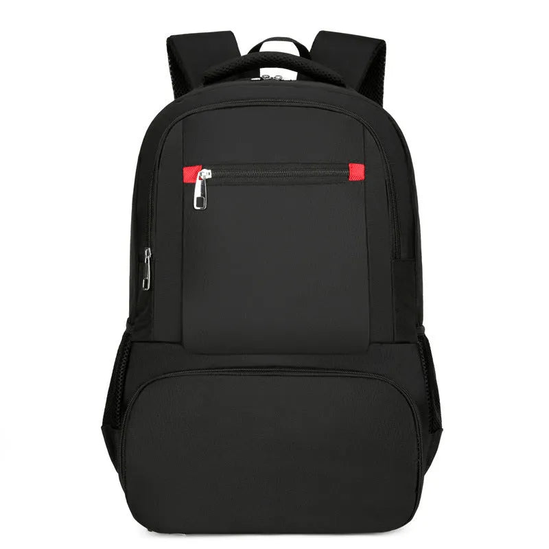 Light grey insulated oxford cloth backpack with curved shoulder straps showing dry-wet separation compartments
