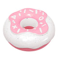 TPR donut dog toy with squeaker for molar cleaning in chocolate, pink or yellow colours