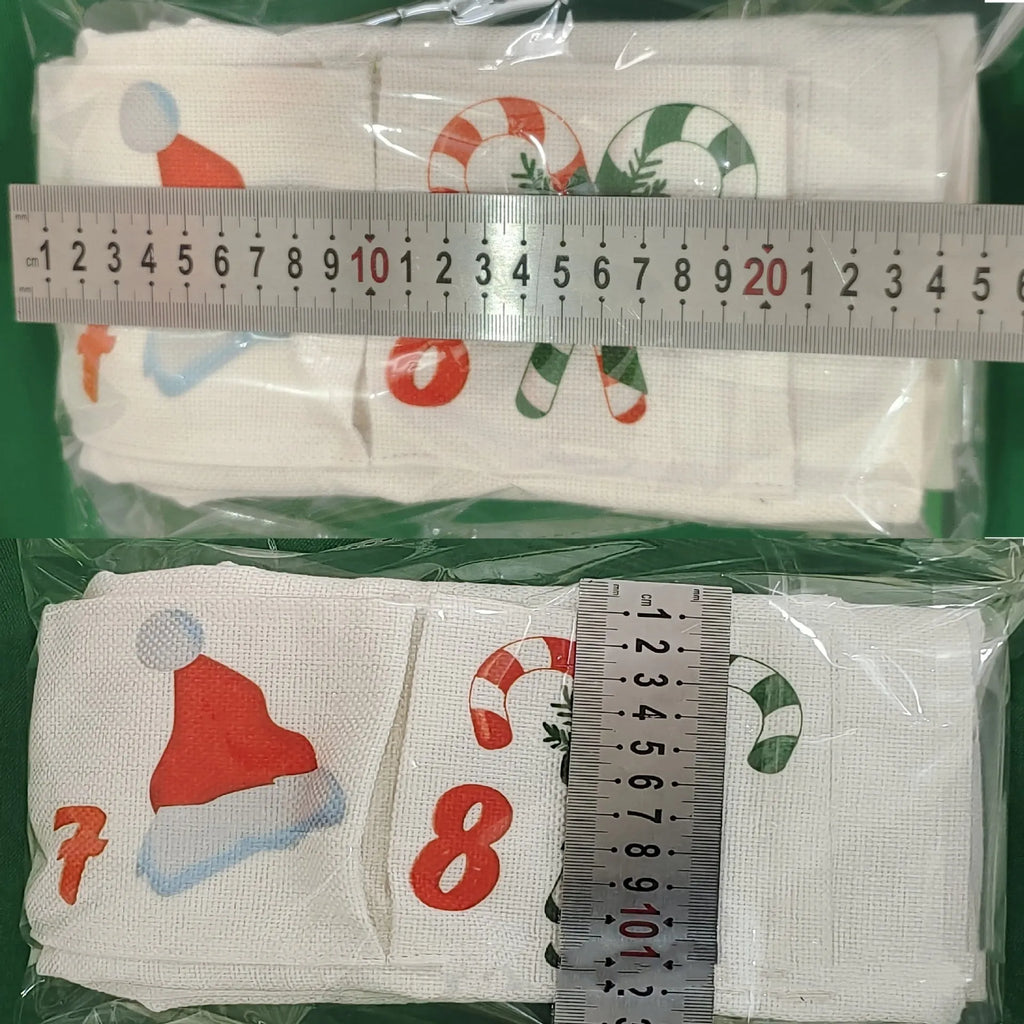 50x100cm brocade Christmas countdown gift bag with silk screen print in Colour 01